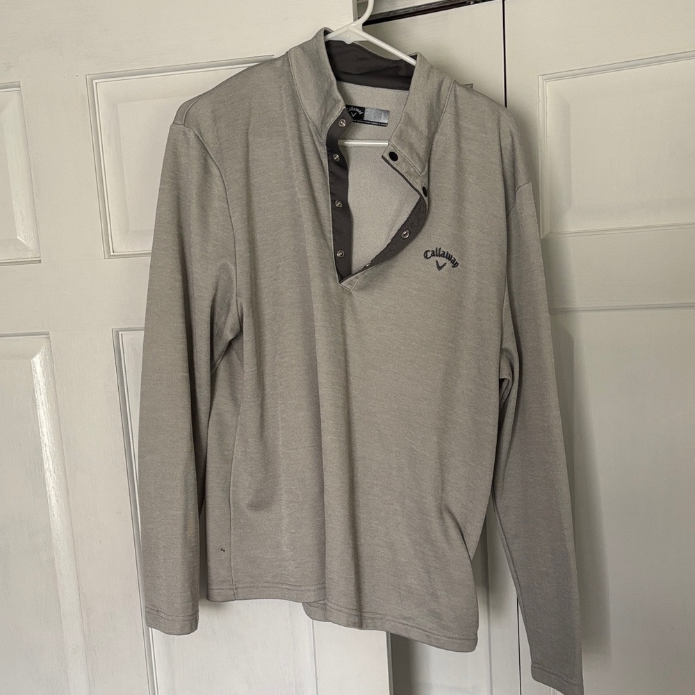 Callaway Men’s Silver Button-Up Pullover